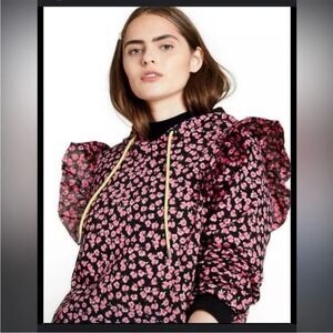 Sandy Liang x Target Floral Ruffle Sleeve Hoodie L